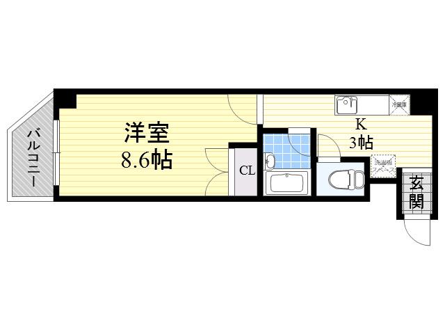 TS GARDEN蕨Ⅲ(1K/4階)の間取り写真