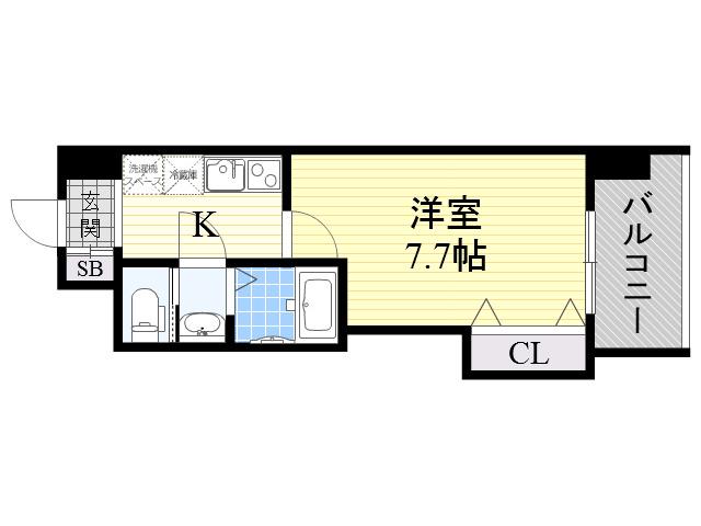 ラグゼ江坂北(1K/10階)の間取り写真