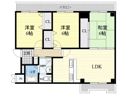 パークビュー橋(3LDK/4階)の間取り写真