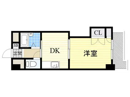 新大阪グランドハイツ北(1DK/5階)の間取り写真