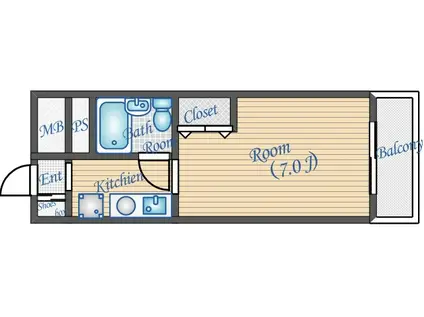 プレサージュ江坂(1K/3階)の間取り写真