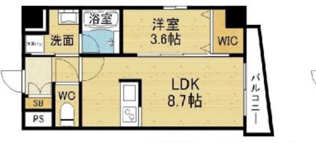 エールグラン吹田片山町(1LDK/3階)の間取り写真