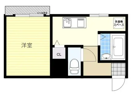 山本ビル(ワンルーム/2階)の間取り写真