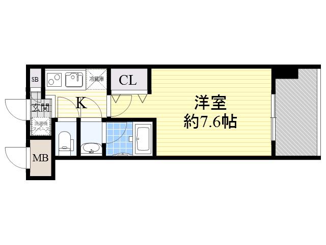 レジディア新大阪2(1K/14階)の間取り写真