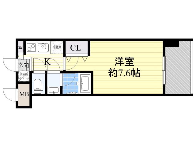 レジディア新大阪(1K/11階)の間取り写真