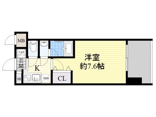 レジディア新大阪2(1K/12階)の間取り写真