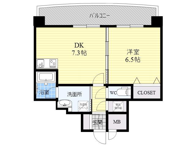 サンレムート江坂2ND(1DK/8階)の間取り写真