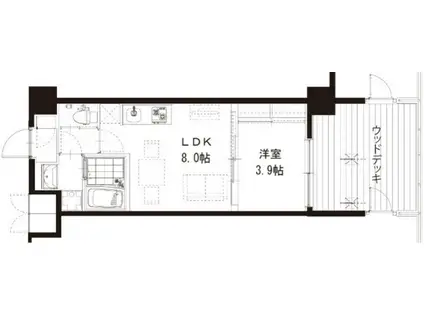 レジディア千里藤白台(1LDK/1階)の間取り写真