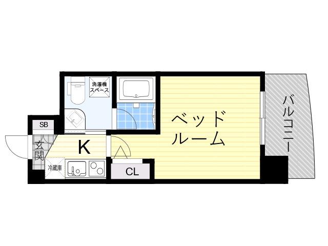 セレニテ江坂ルフレ(1K/6階)の間取り写真
