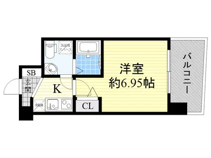 セレニテ江坂ルフレ(1K/4階)の間取り写真