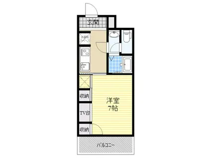 HARU緑地公園(1K/2階)の間取り写真