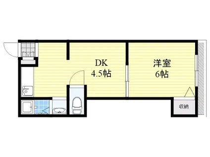 阪急マンション(1DK/3階)の間取り写真