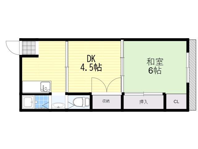 阪急マンション(1DK/3階)の間取り写真