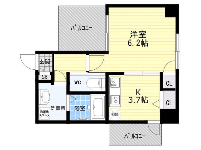 フェリーチェ梅田北(1K/6階)の間取り写真