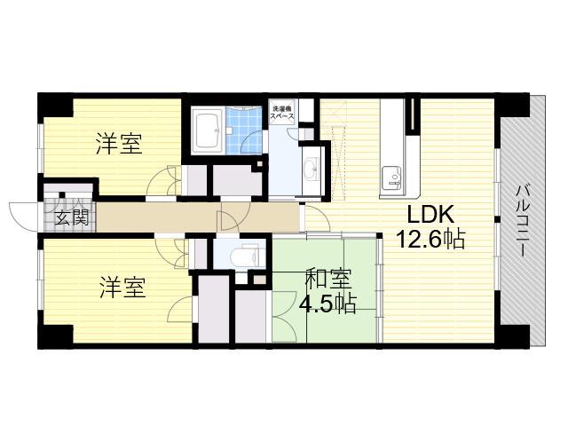 パークナードフィット津雲台(3LDK/8階)の間取り写真