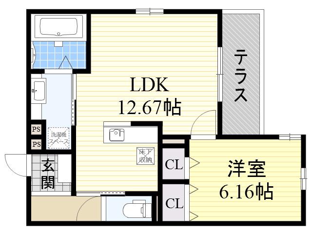 LA MAISON(1LDK/1階)の間取り写真