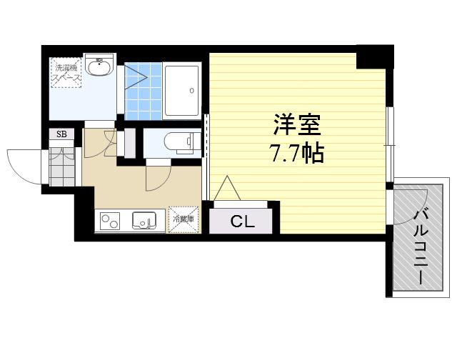 LA DOUCEUR江坂Ⅱ(ワンルーム/7階)の間取り写真