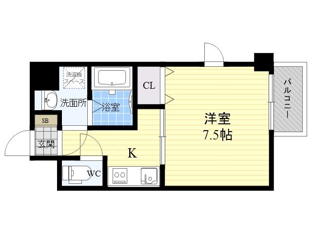 LA DOUCEUR江坂Ⅱ(ワンルーム/4階)の間取り写真