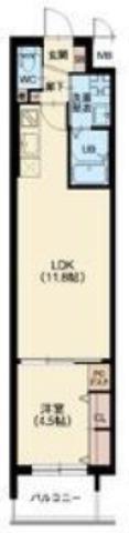 スプランディッド江坂DUE(1LDK/8階)の間取り写真