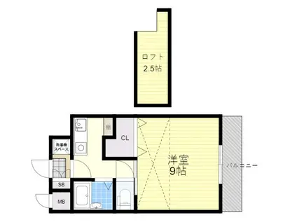 コート・クレセント(1K/3階)の間取り写真