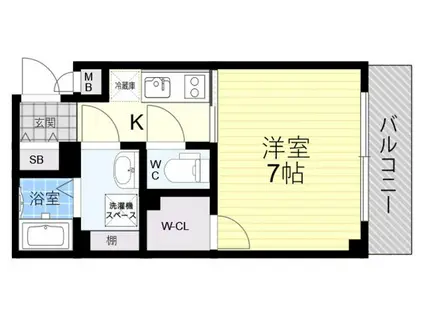 メゾンシンテイ3(1K/2階)の間取り写真
