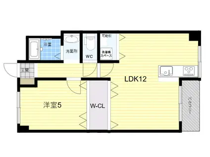 アートリファイン内本町(1LDK/1階)の間取り写真