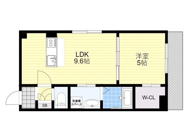 フィユフラッツ大阪ノース(1LDK/3階)の間取り写真