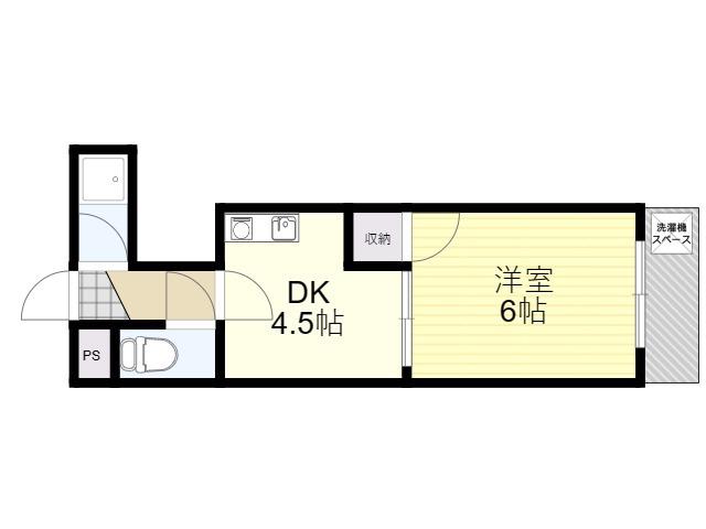 ソシオ塚本ハイツ(1DK/1階)の間取り写真