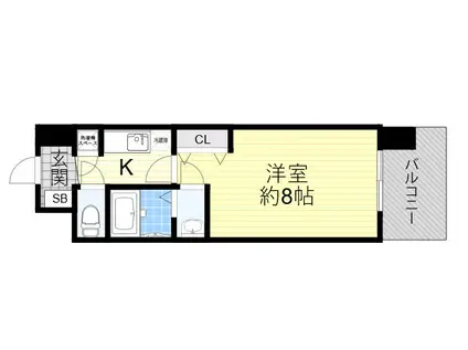 セレニテ江坂ミラク(1K/2階)の間取り写真