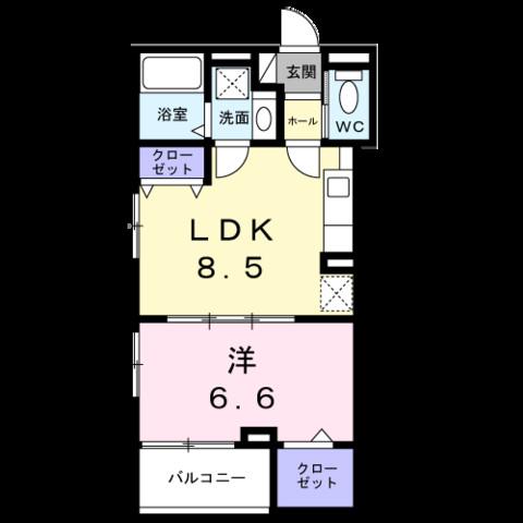 パーチェ エテルノⅠ(1LDK/3階)の間取り写真
