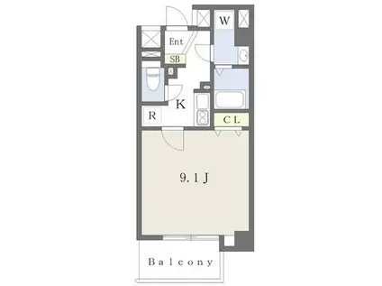 MERRY 新大阪(1K/1階)の間取り写真