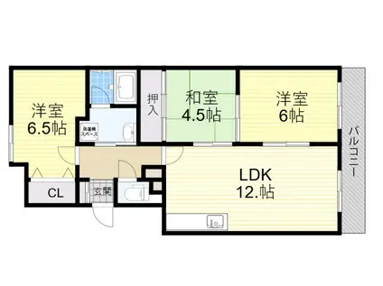 新千里ハイツこうじ(3LDK/5階)の間取り写真