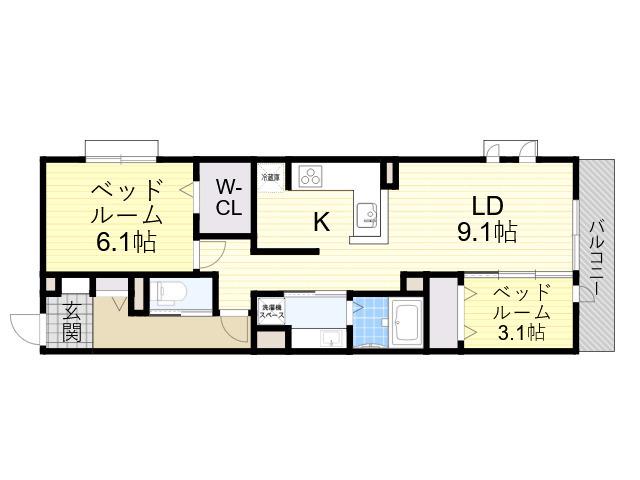 アルタイル千里中央(2LDK/3階)の間取り写真