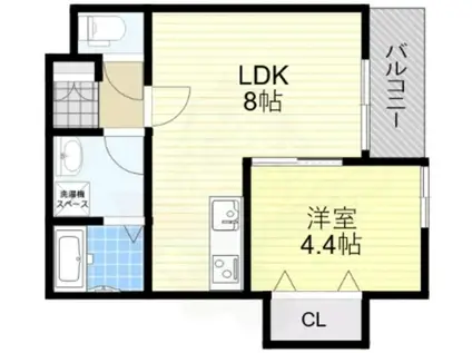ジラフ吹田内本町(1LDK/1階)の間取り写真
