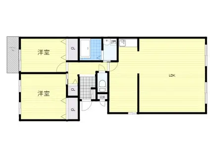 緑地公園ハウス(2LDK/2階)の間取り写真