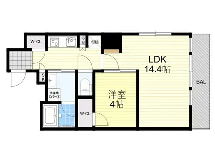 GATECOURT HIGASHIMIKUNI(1LDK/7階)の間取り写真