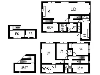 阪急千里線 千里山駅 徒歩18分 2階建 築16年(3SLDK)の間取り写真
