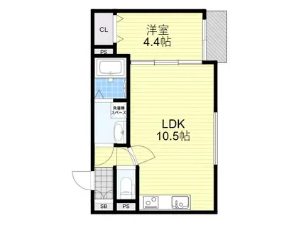 BELAIR TOYOTSU(1LDK/2階)の間取り写真