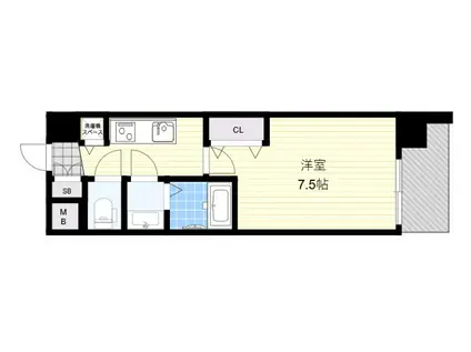 スワンズシティ梅田シエロ(1K/7階)の間取り写真