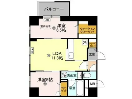 ダイワシティー新大阪(2LDK/1階)の間取り写真