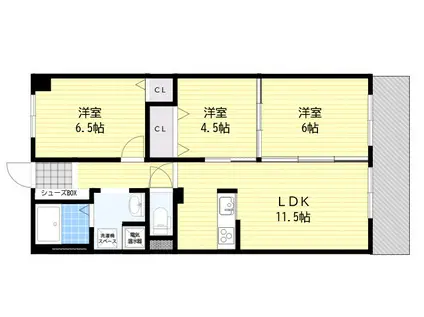 エル夙川(3LDK/2階)の間取り写真