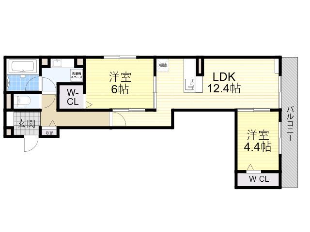 D-RESIDENCE 垂水町(2LDK/3階)の間取り写真