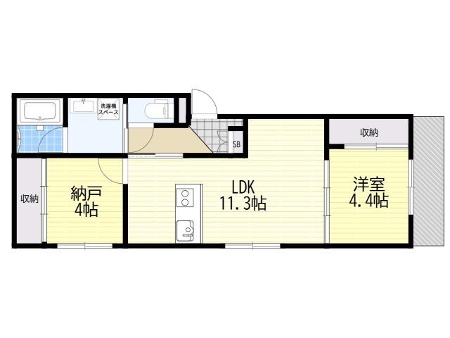 LEROY千里山(1SLDK/3階)の間取り写真