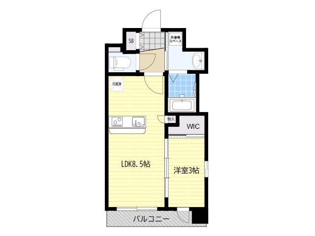 プレサンスレイズ東三国(1LDK/3階)の間取り写真