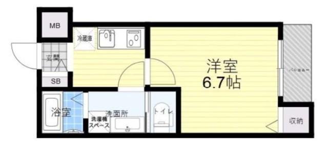 GRACIASUCOURT庄内(1K/1階)の間取り写真