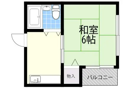 ツインコーポA棟(1K/1階)の間取り写真