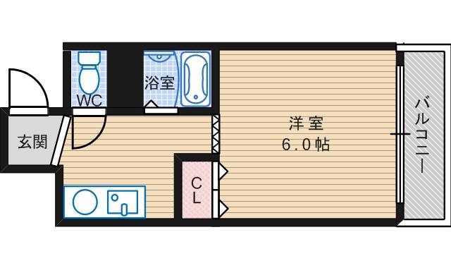 第3まやハイツ(1K/2階)の間取り写真
