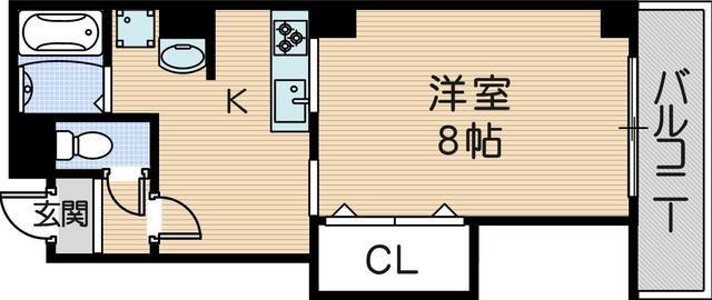ドムール尼崎(1K/1階)の間取り写真