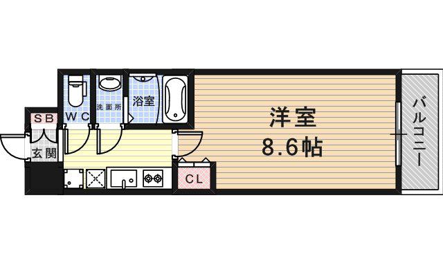 パークフラッツ尼崎(1K/10階)の間取り写真