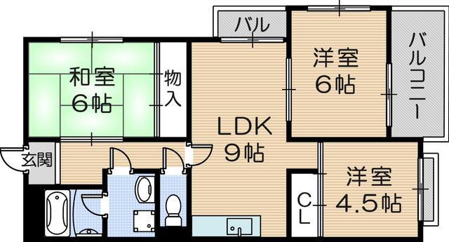ヴィラリヴィエール(3LDK/3階)の間取り写真